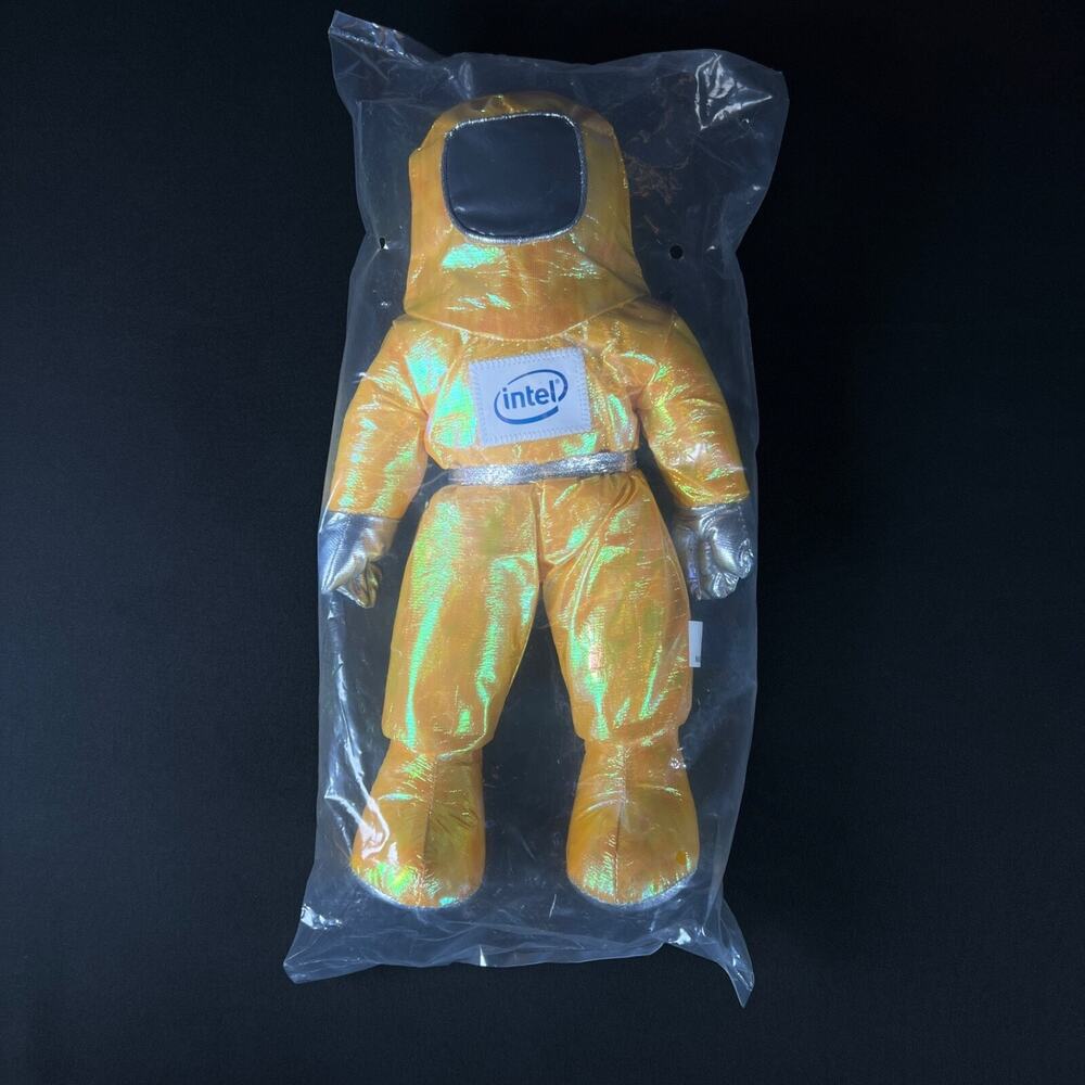 Vintage 1997 Metallic Yellow Intel Bunny People Plus Figure 13" Tall kid toy NEW